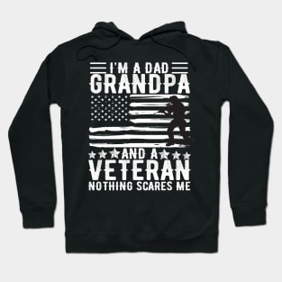 I'm A DAD Grandpa And A Veteran Nothing Scares Me T-shirt - Gift For Dad Papa Grandpa & Father's Day Hoodie